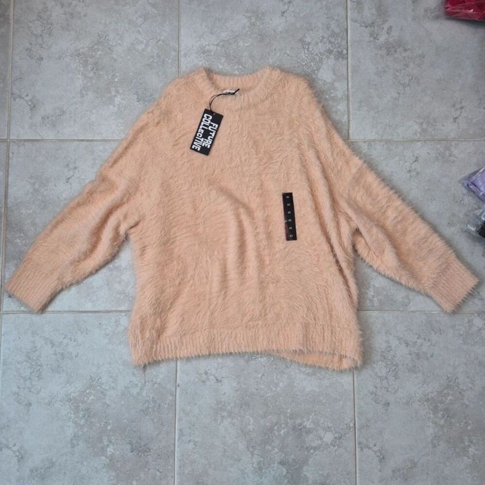 Womens Crewneck Fuzzy Sweater